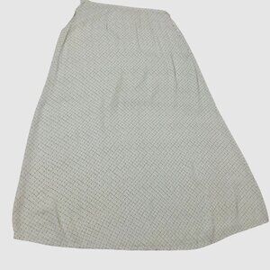 PUTUMAYO Green White Geometric Global Boho Maxi Skirt Pearl Button Side Sz S